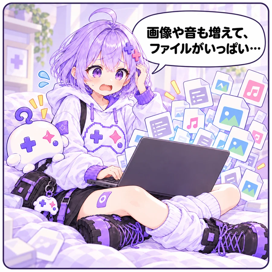 アソビ「画像や音も増えて、ファイルがいっぱい…」