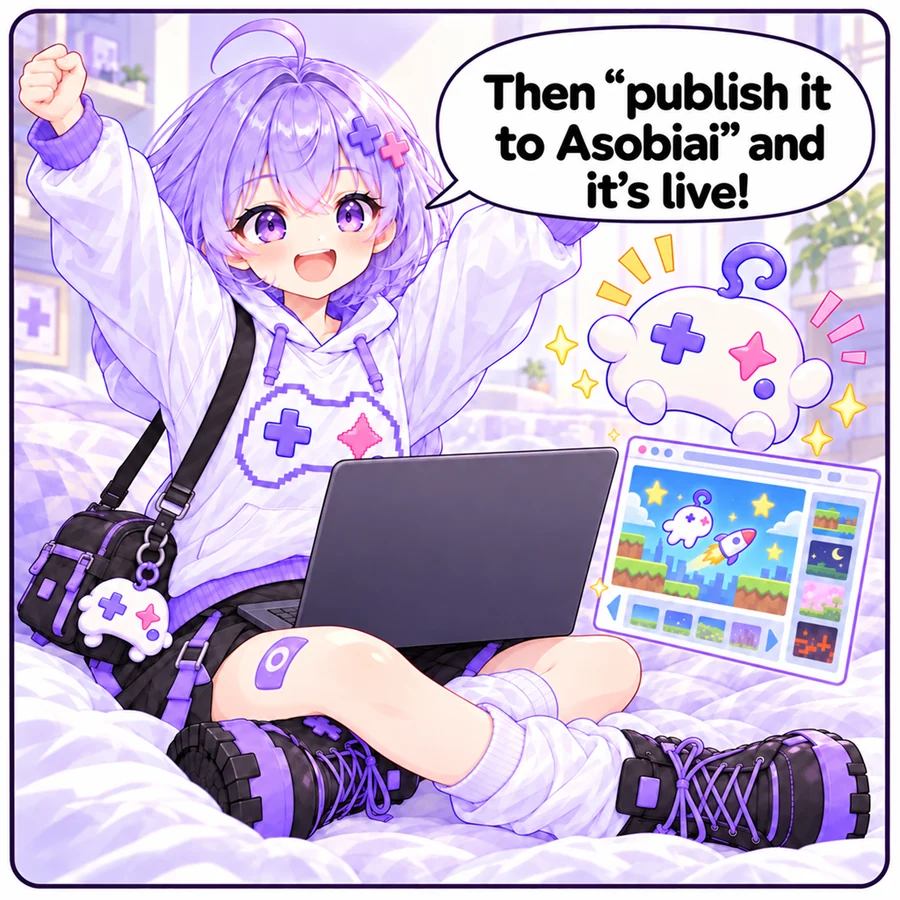 Asobi: “Then ‘publish it to Asobiai’ and it's live!”