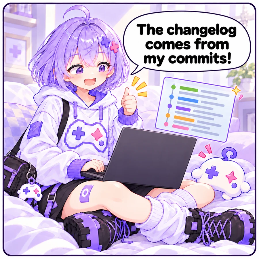 Asobi: “The changelog comes from my commits!”
